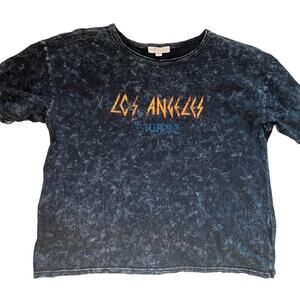 La Hearts Black Gray Short Sleeve Tee with Los Angeles Graphic